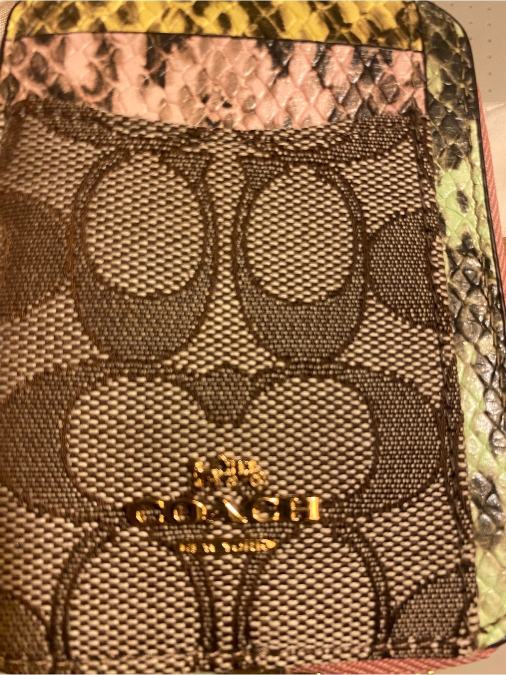 Coach Multicolor Signature Python-Trim Chain Wristlet - Picture 5 of 9